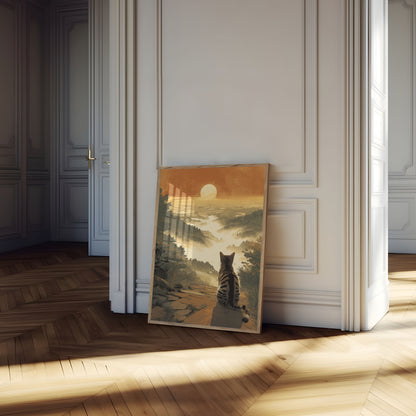 Tiger Watching the Golden Sunset Poster