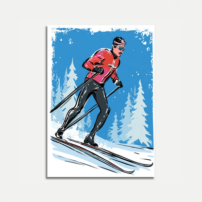 Mountain Cross-Country Ski Poster