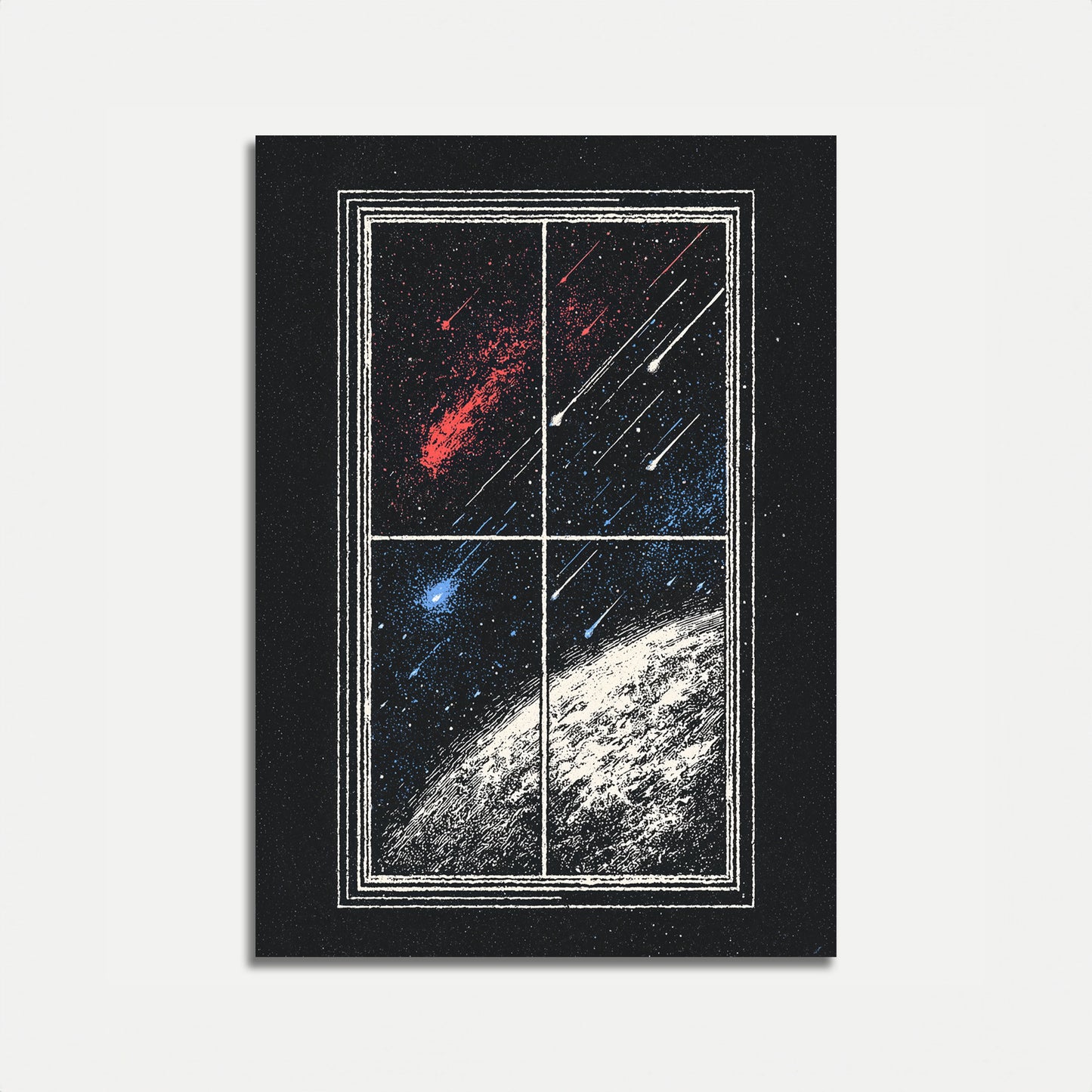 Affiche Pluie de Météores au-dessus de la Terre