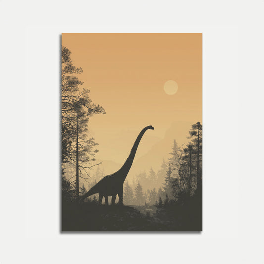 Prehistoric Sunset Brachiosaurus Poster