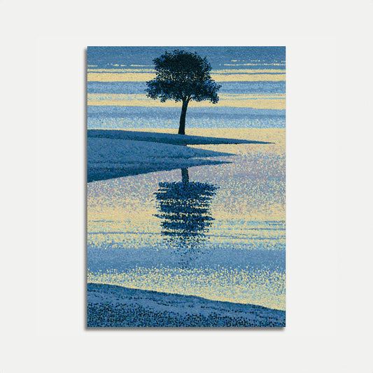 Serene Tree and Water Reflection Poster