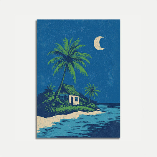 Poster Luna Cottage Spiaggia Tropicale