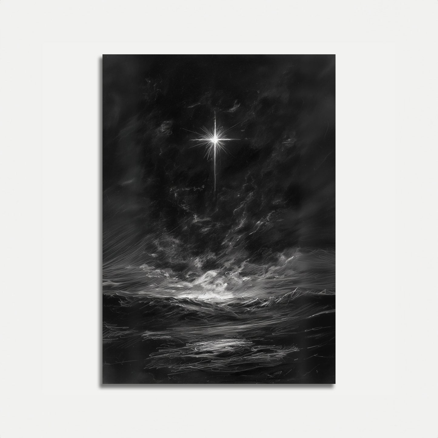 Affiche Nuit Étoilée Tempête Marine