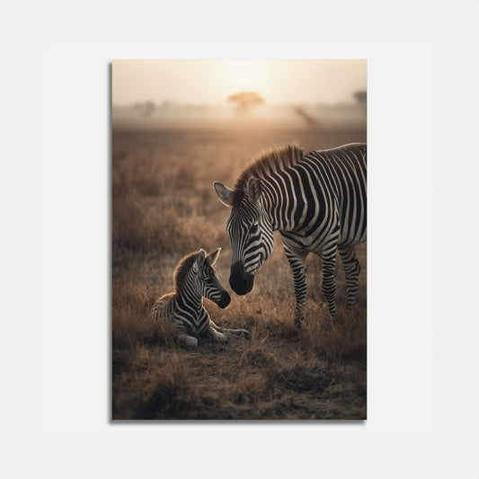 Zebra Mother and Calf Poster