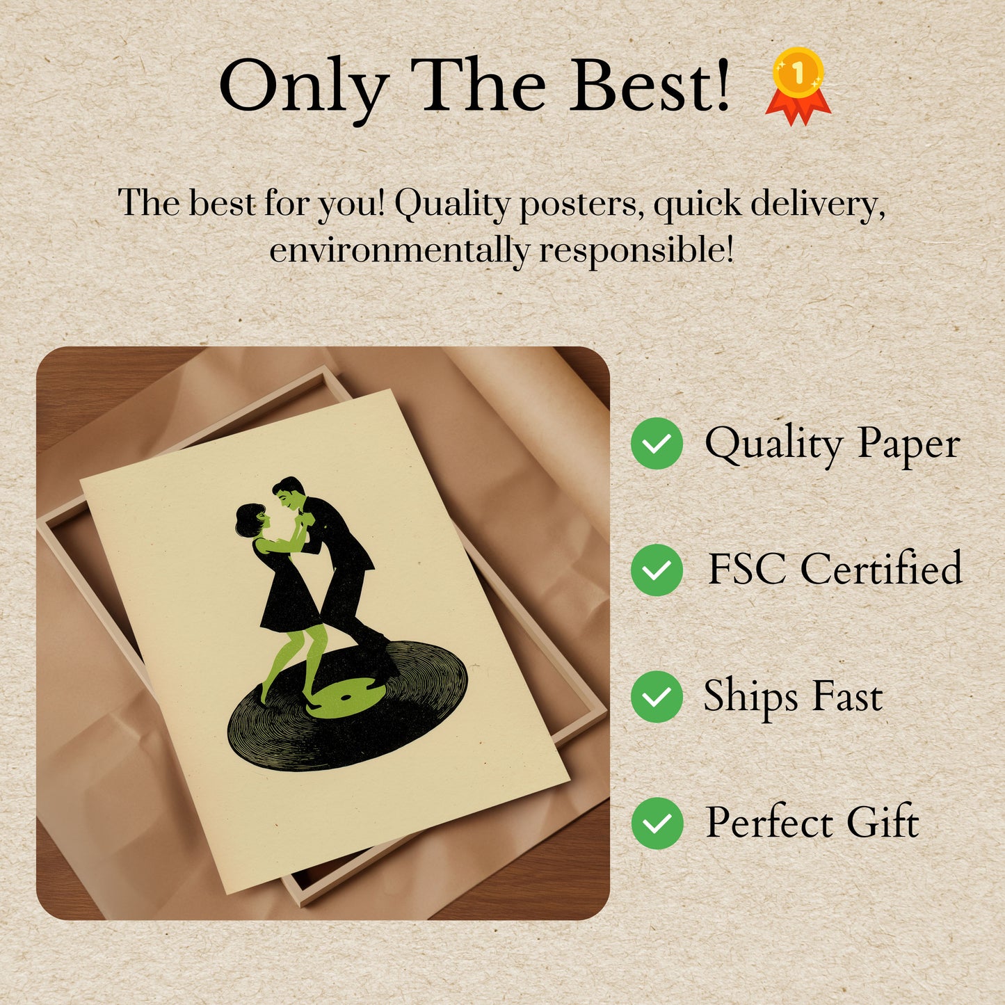 Dancing Vinyl Rhythm Poster