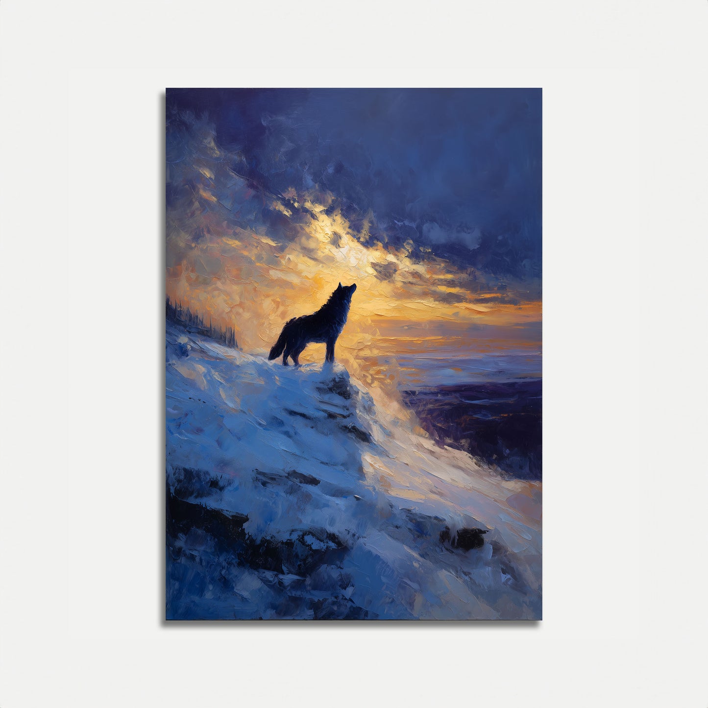 Poster del Lupo che Ulula al Tramonto