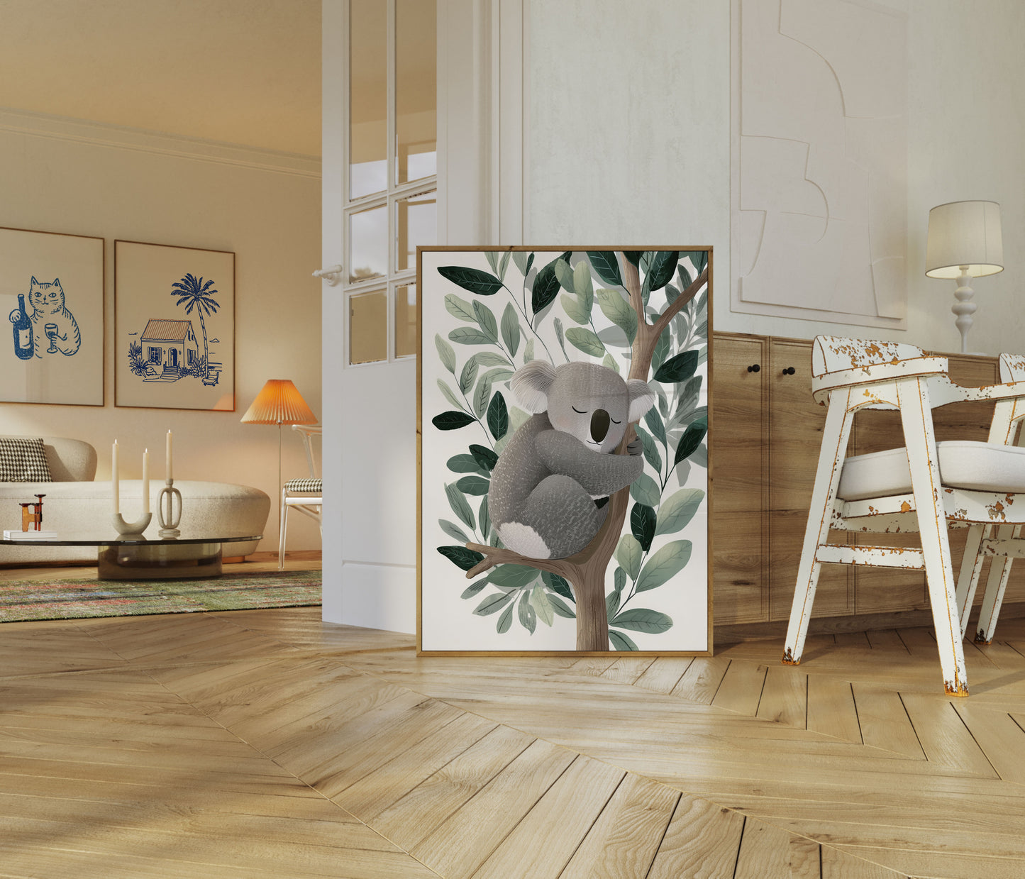 Sovende Koala i Eukalyptus Plakat
