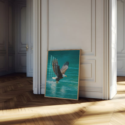 Bald Eagle Ocean Hunting Poster