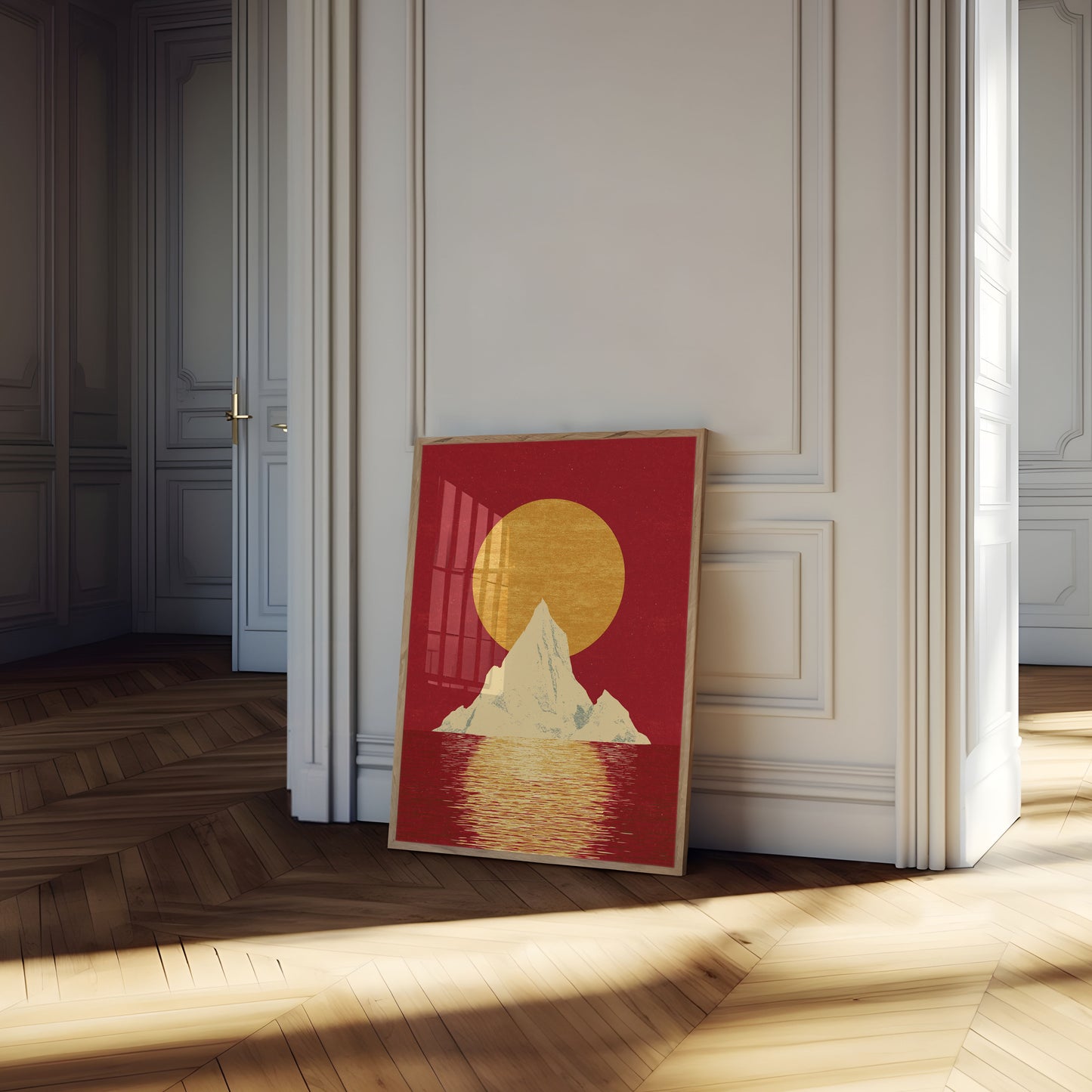 Mountain Peak Golden Sunset Poster