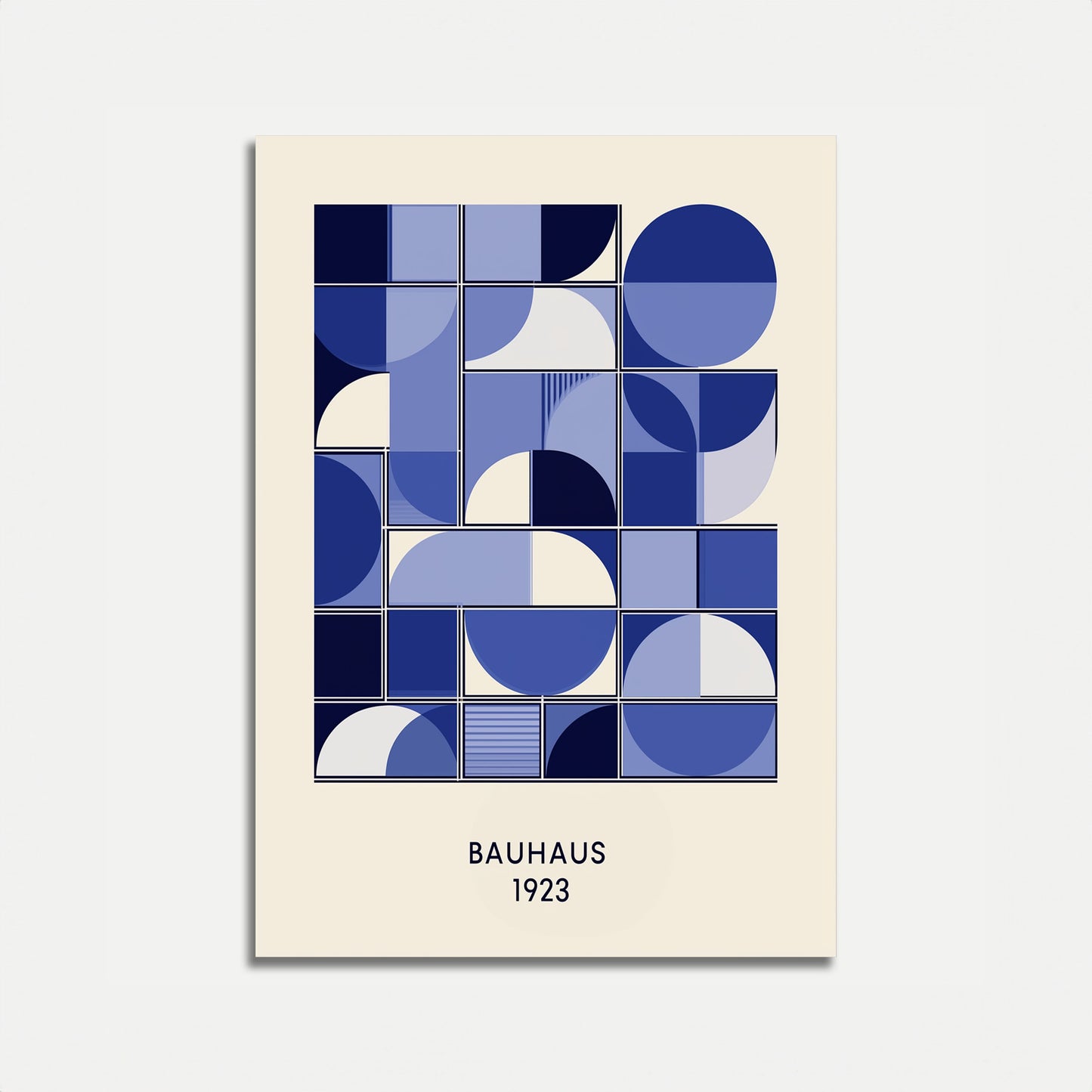 Geometric Blue Bauhaus Composition Poster