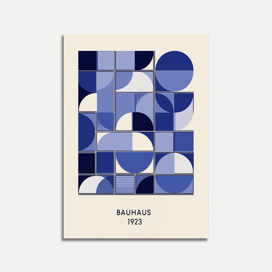 Geometric Blue Bauhaus Composition Poster