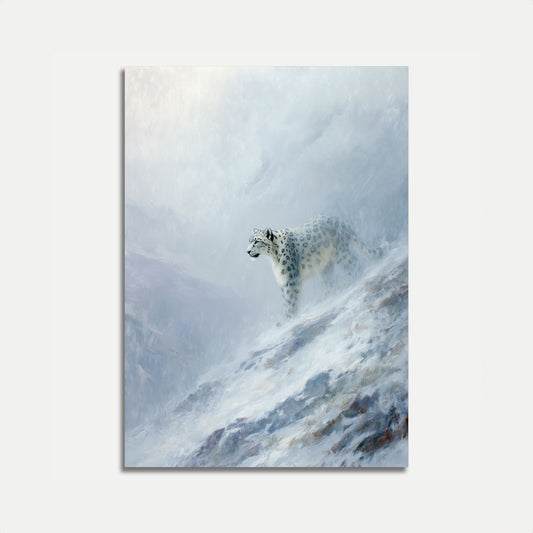 Snow Leopard in Mountains Poster