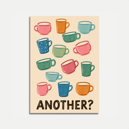 Coffee Cups Color Collection Poster