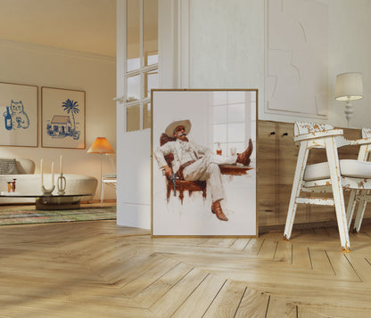 Entspannter Cowboy-Saloon-Moment-Poster