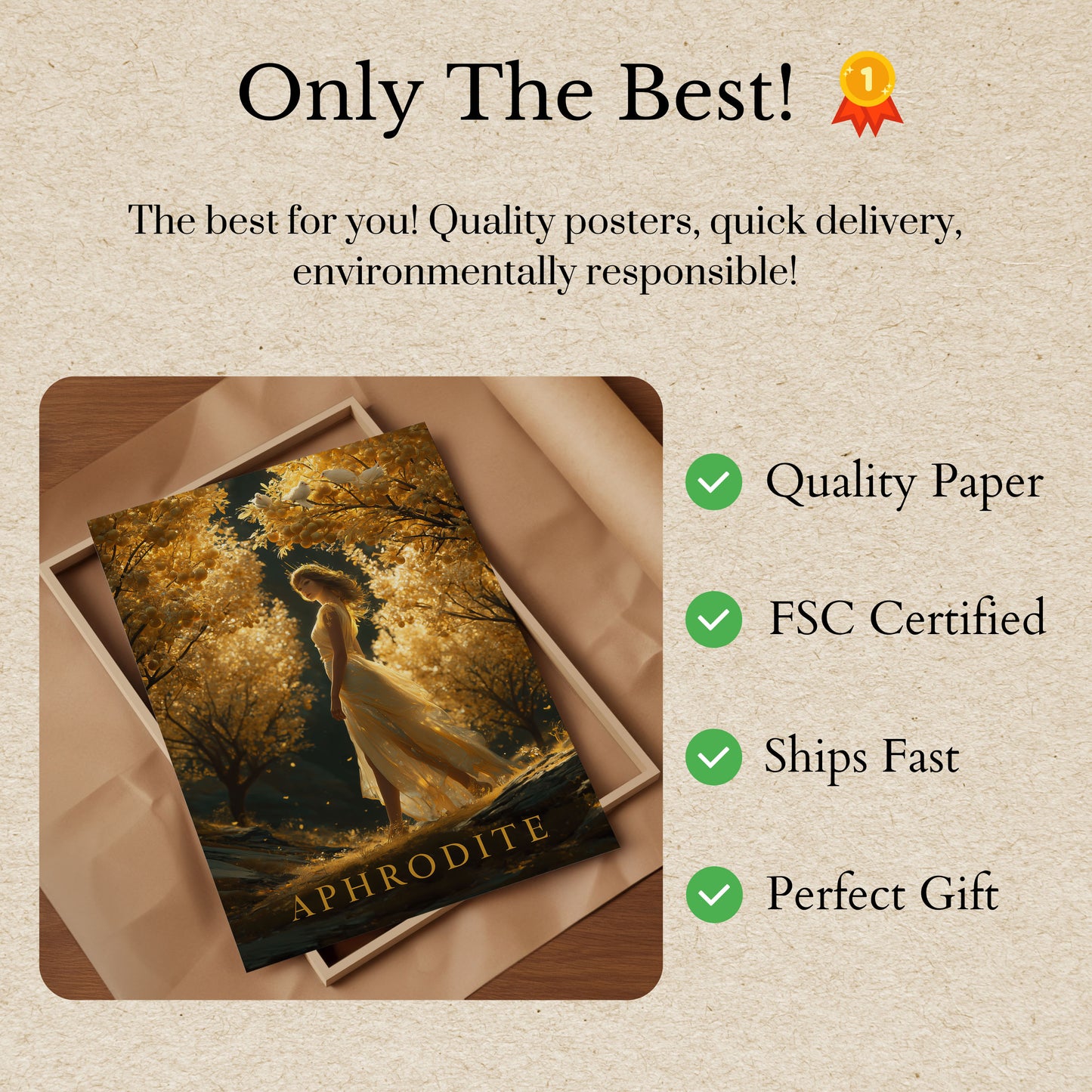 Aphrodite Golden Garden Poster