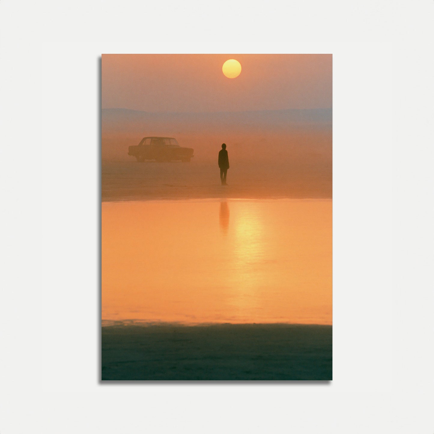 Solitary Figure Desert Landscape Poster
