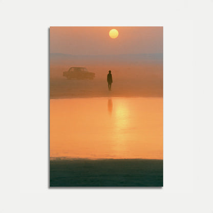 Solitary Figure Desert Landscape Poster