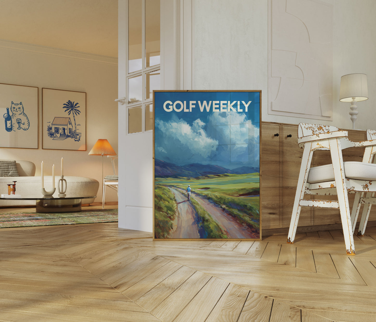 Póster de paisaje del viaje del golfista