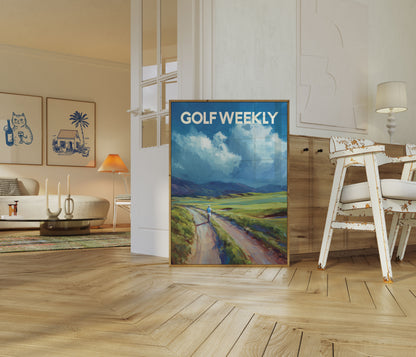 Póster de paisaje del viaje del golfista