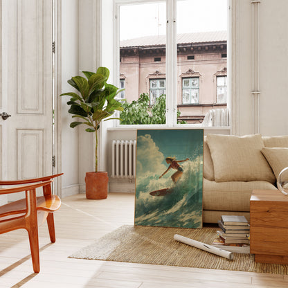 Ocean Wave Rider Surfing Poster