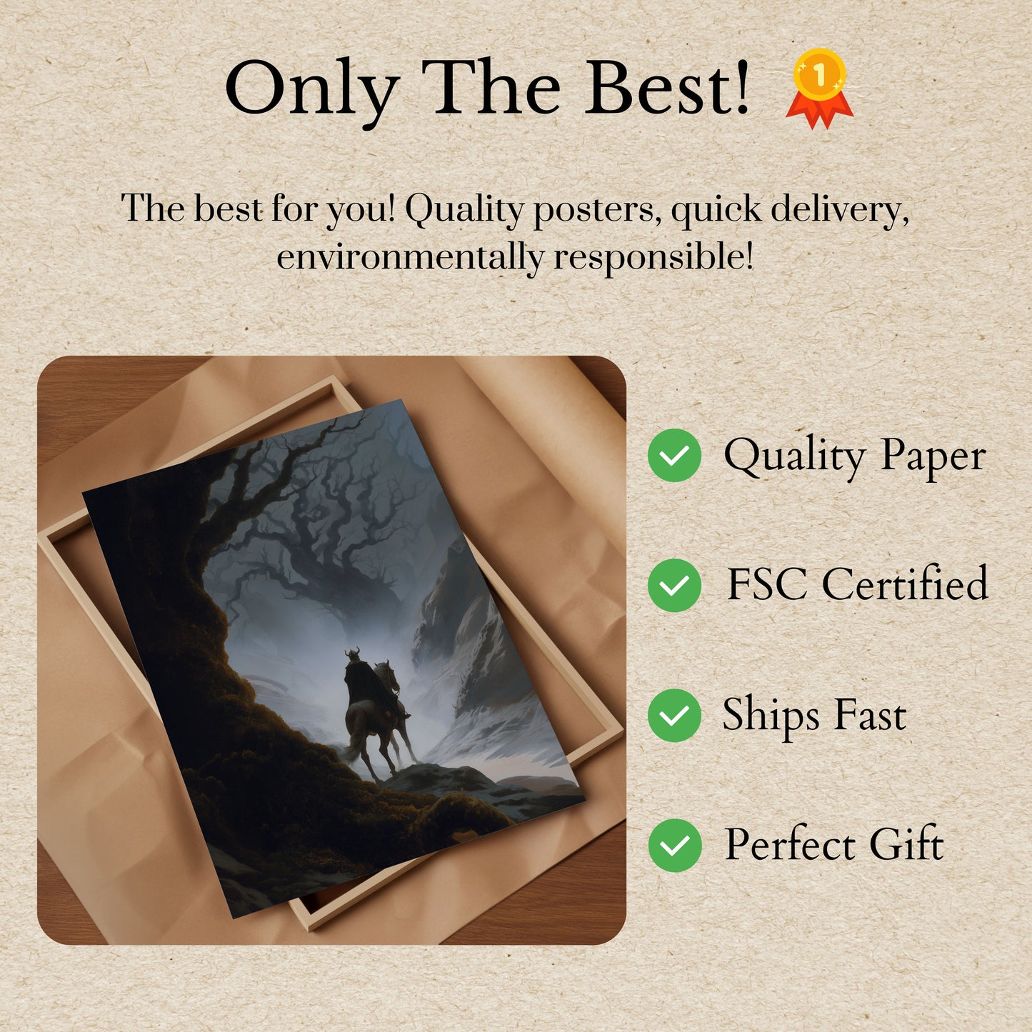 Pôster de Montanha do Guerreiro a Cavalo