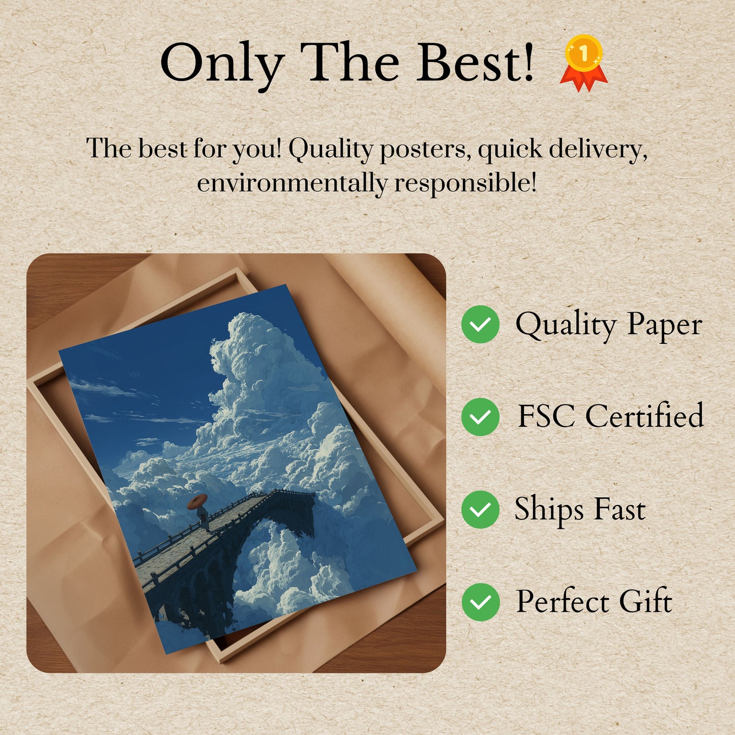 Clouds Bridge Dreamscape Poster