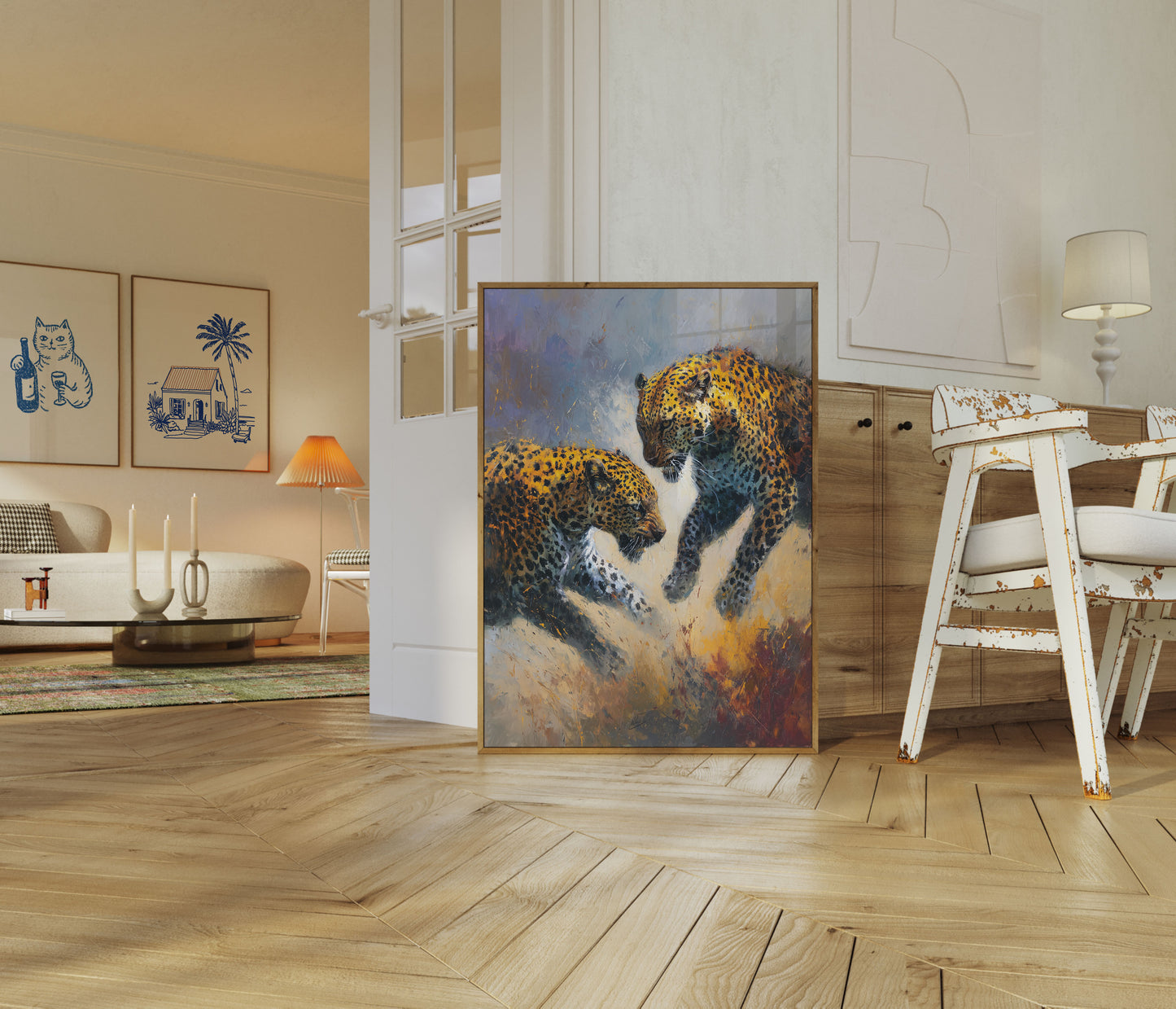 Luipaarden in de Savanne Poster