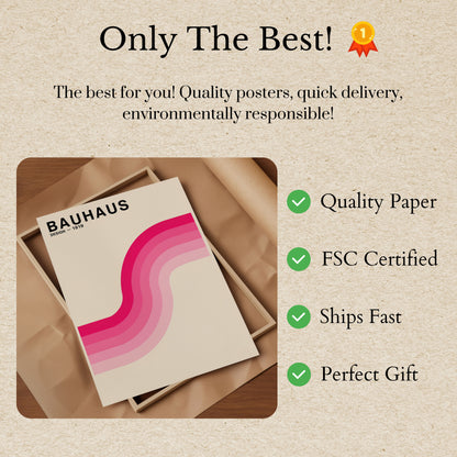 Bauhaus Pink Wave Design Poster