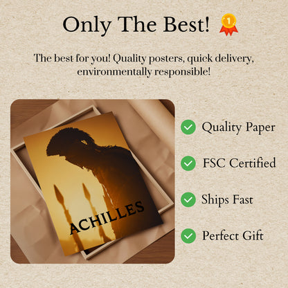 Achilles Warrior Silhouette Poster