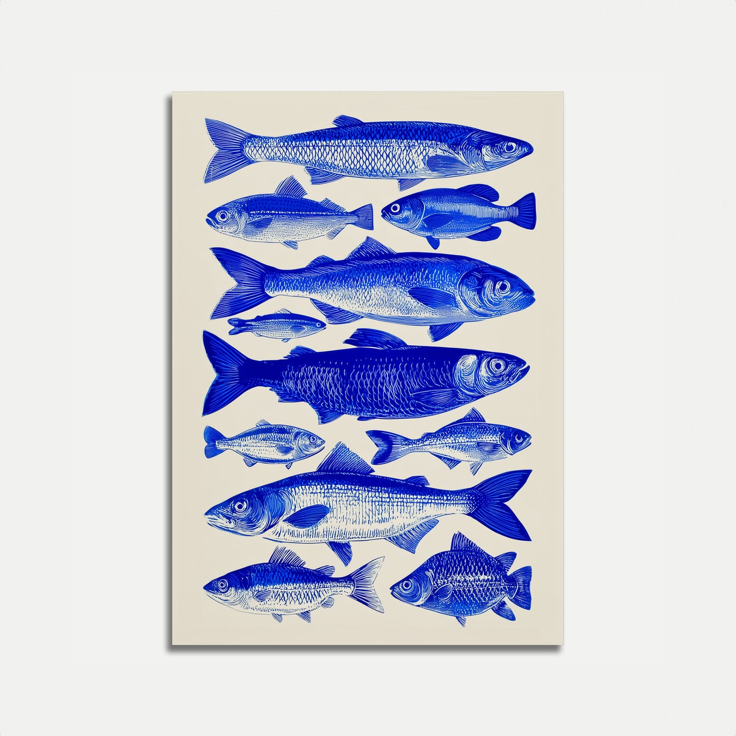 Póster de variedades de pescado azul