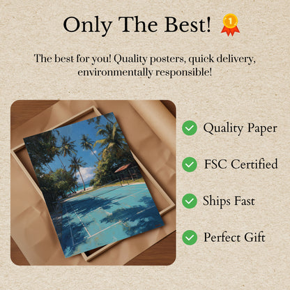 Tropical Tennis Paradise Poster