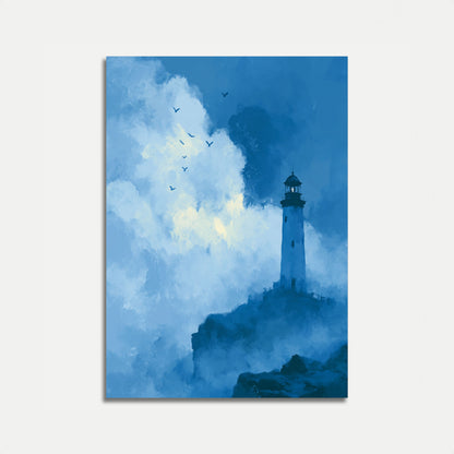 Vuurtoren in de Wolken Poster