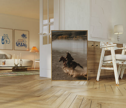 Manifesto Cowboy al Galoppo nella Polvere