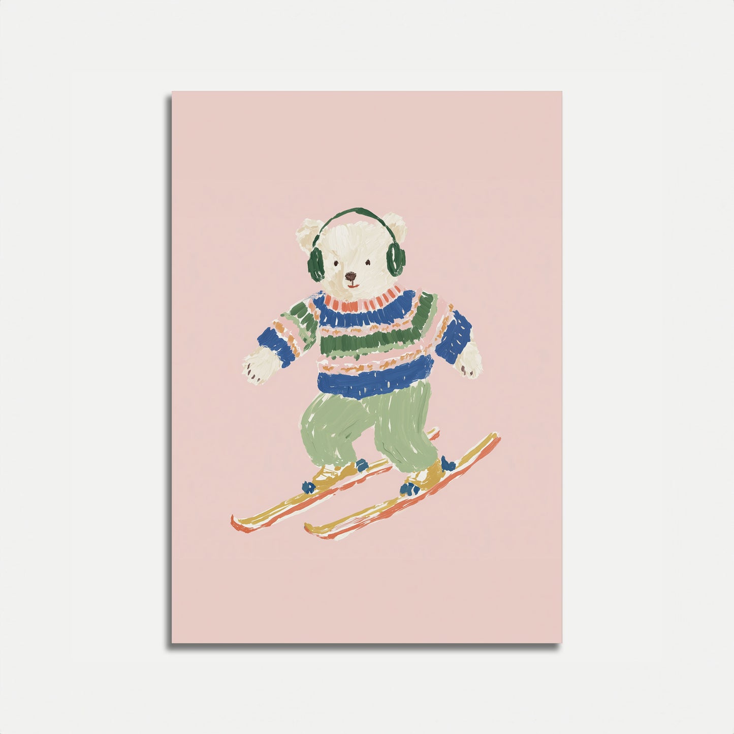 Póster de Deportes de Invierno Oso de Esquí