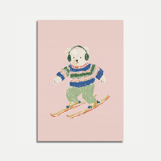 Poster Sportivo Invernale dell'Orso da Sci