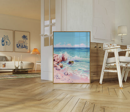 Pobřežní skály Mořské vlny Plakát