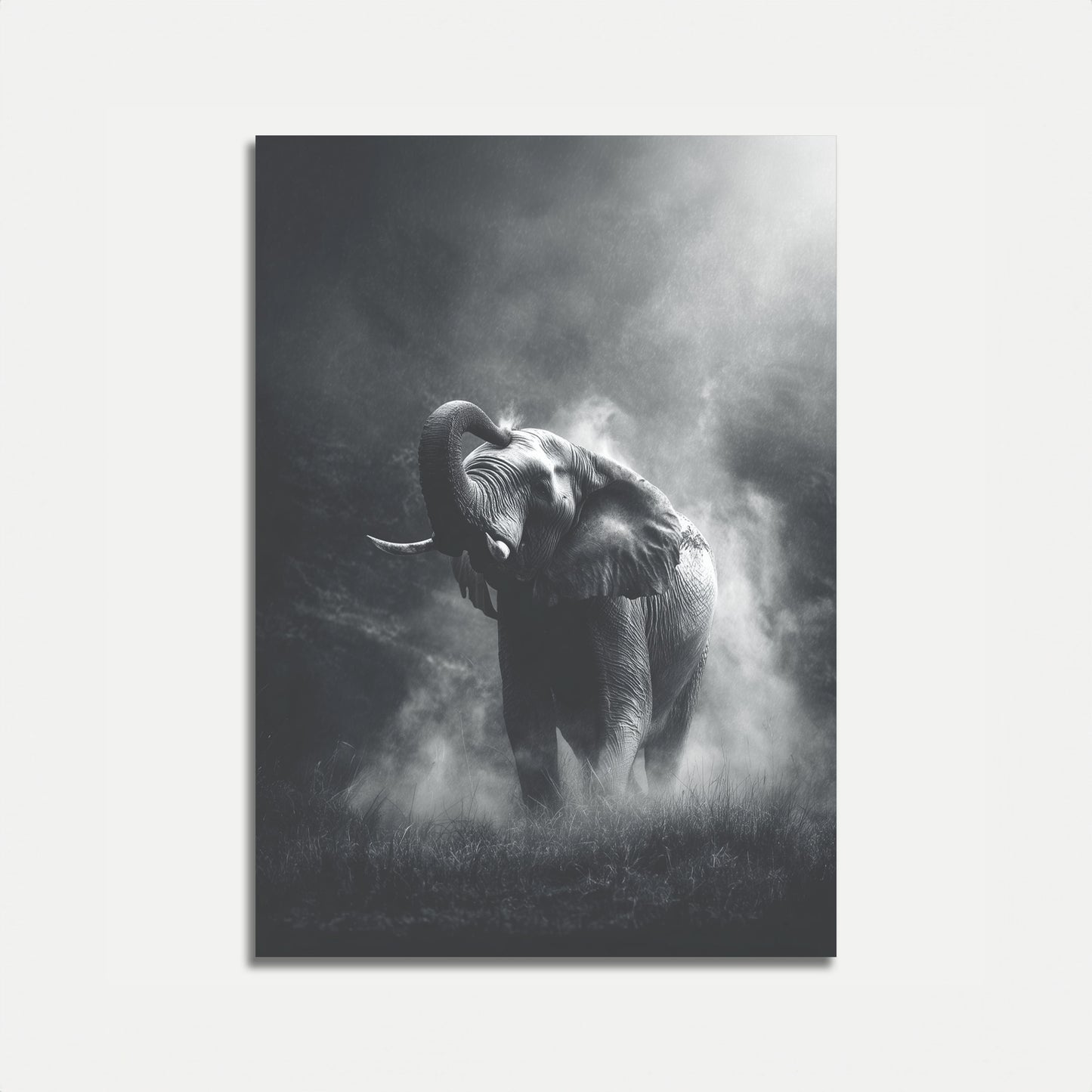 Mystical Elephant in Mist Poster