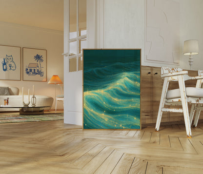 Gouden Lichtgolven Poster