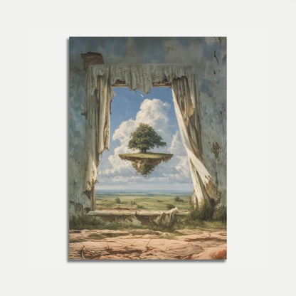Floating Tree Surreal Landscape Poster