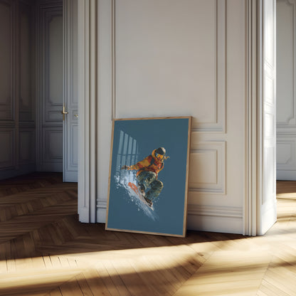 Dynamic Snowboarding Mountain Rush Poster