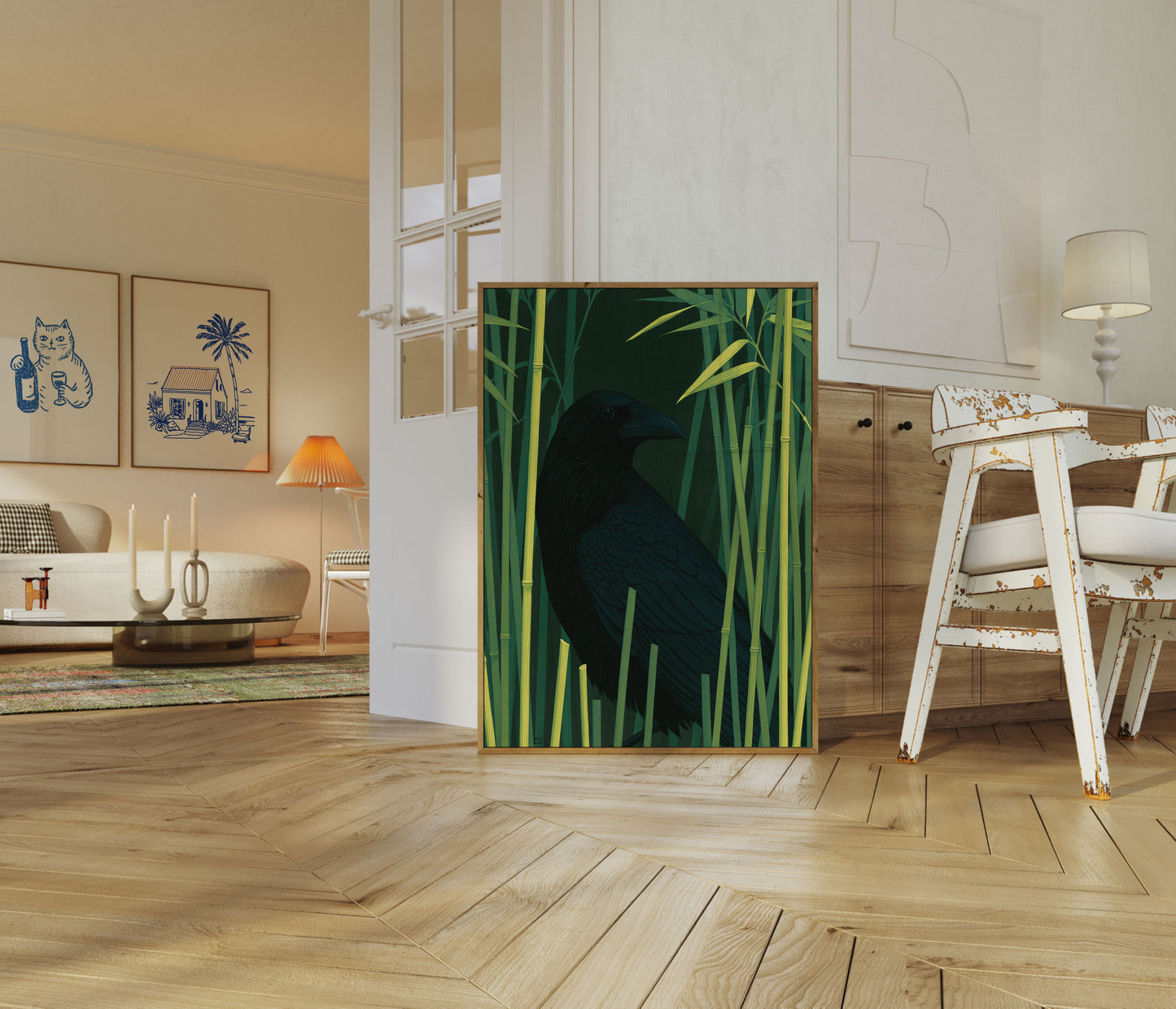 Raven in Bamboo Forest Poster