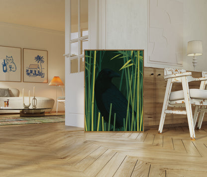 Raven in Bamboo Forest Poster
