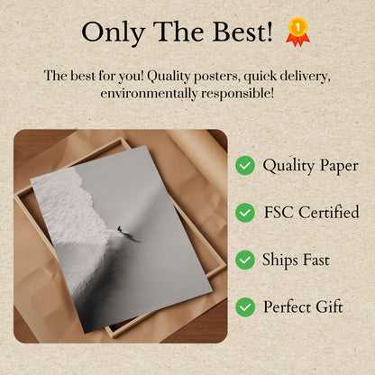 Surfing the Monochrome Wave Poster