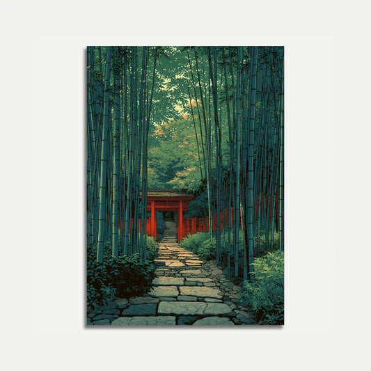 Affiche de la Porte d'Entrée du Temple de la Forêt de Bambou
