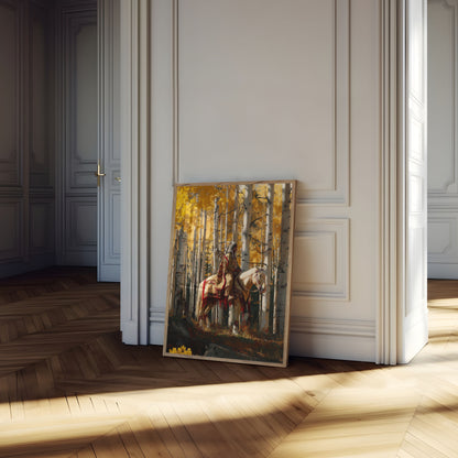 Autumn Aspen Native Warrior Poster