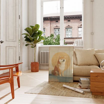 Póster de perro Shiba Inu soleado