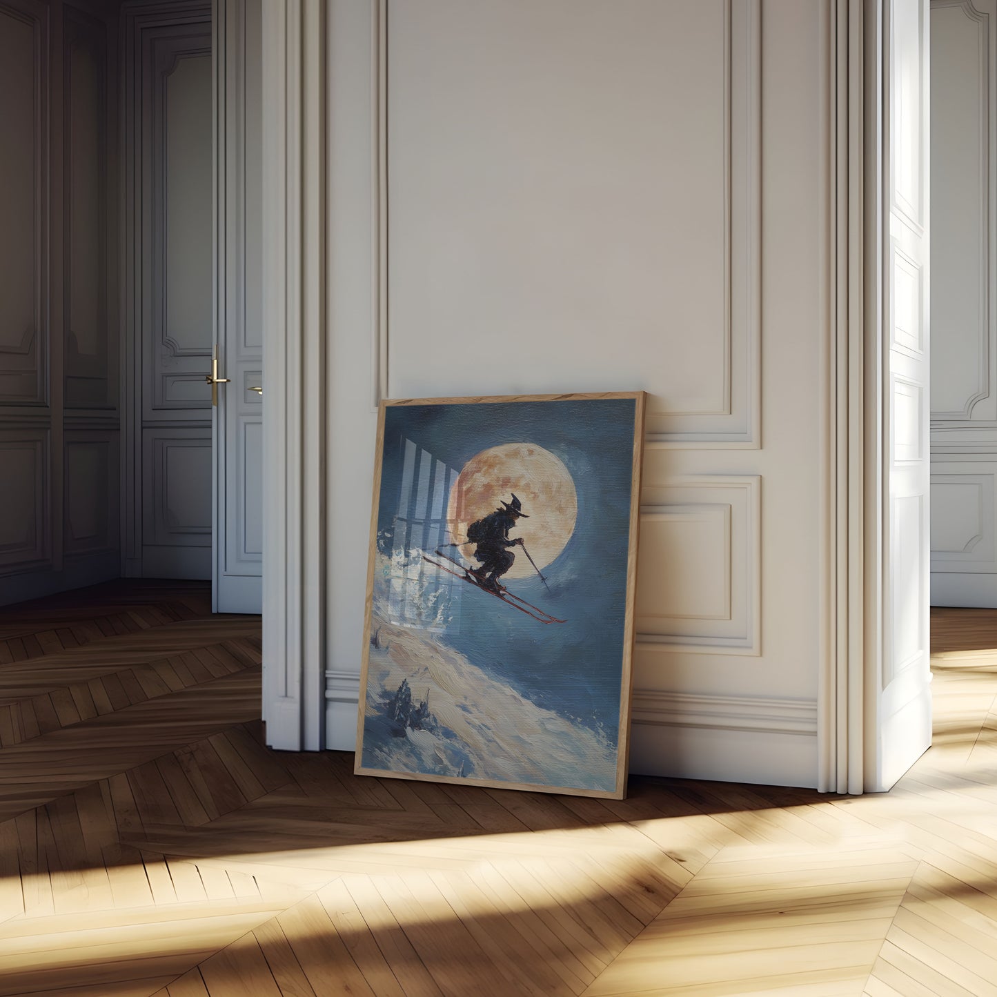 Poster der mondbeschienenen Ski-Hexe