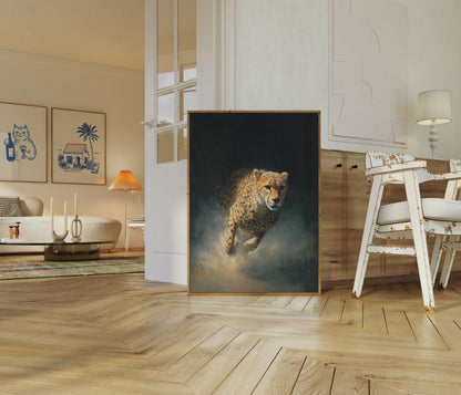 Fierce Cheetah Running Poster