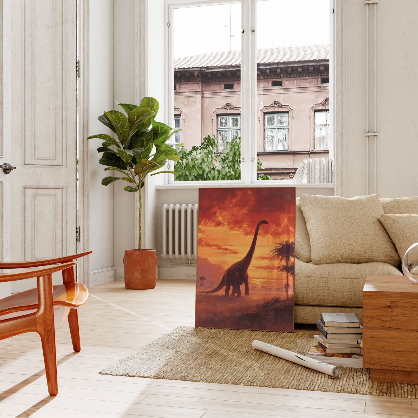 Sunset Brachiosaurus Prehistoric Poster