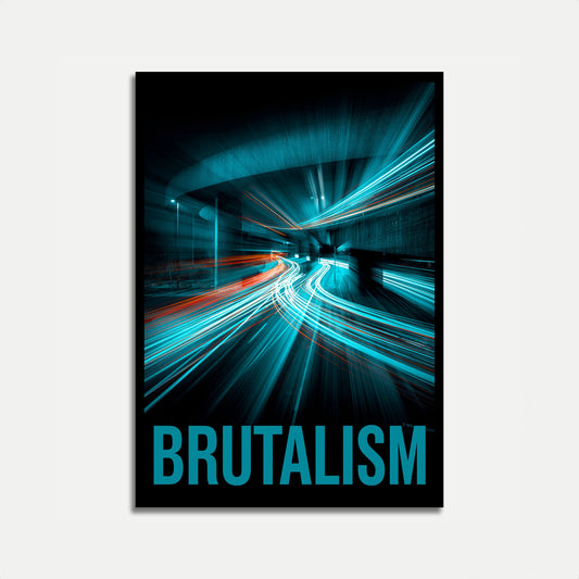 Brutalist Architecture Light Trails Poster